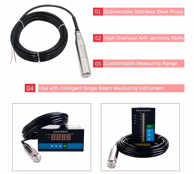Hydrostatic Water Level Pressure Sensor 1236VDC 420ma Output Signal