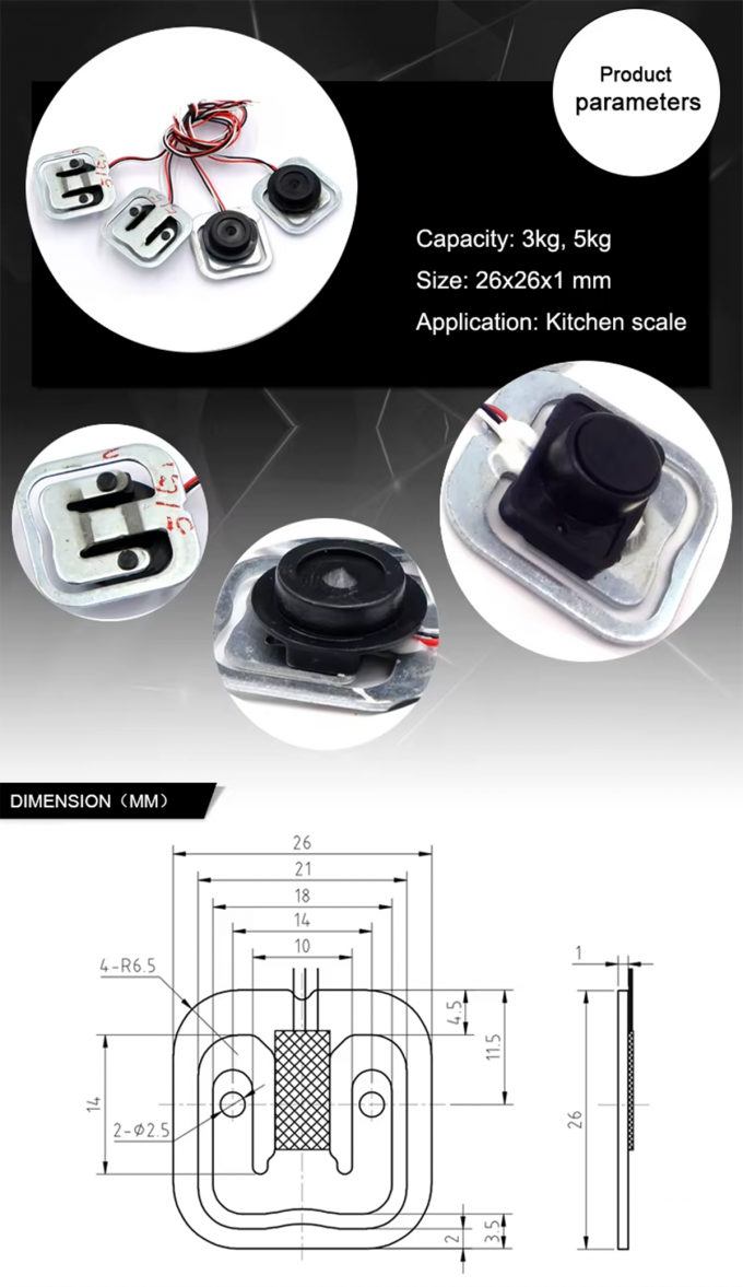 Sensorcon Kitchen Scale Half Bridge Thin Flat Load Cell With Feet Load ...