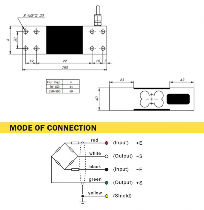 Aluminum Alloy Load Cell 400kg Powerful High Precision 1000kg Platform ...