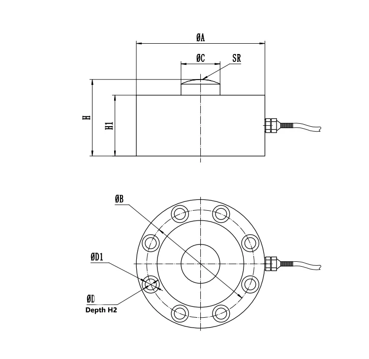 High Precision Strain Gauge Load Cell 45t 200 Ton For Automation Equipment Field 2