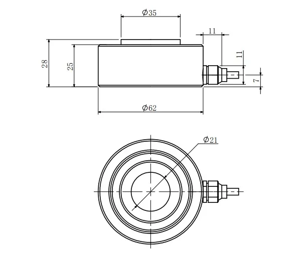 Thru Hole Load Cell Button Cell 3t 5t Ring Type Force Sensor With Digital Output Signal Type 3