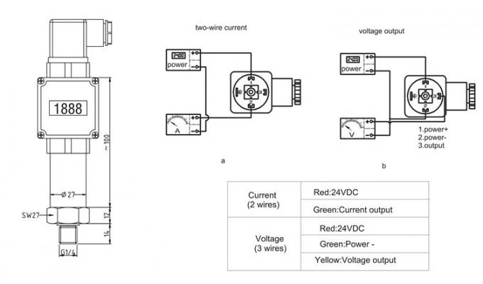 Compact 24VDC Industrial Digital Hydraulic Pressure Transmitter for Accurate Readings 1