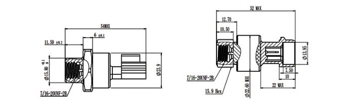 RPT233S 0~20MPa Packard Yazaki 1%FS Ceramic Pressure Sensor for HAVC System 2