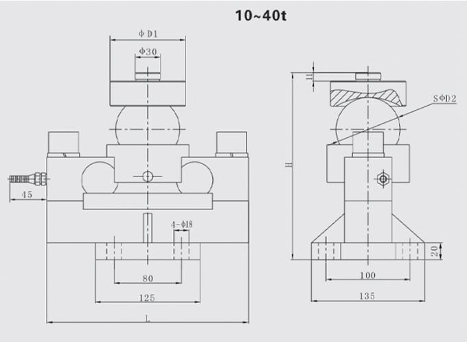 Hot Sale Scale Load Cell Weighing Cell Weighbridge Sensor Double Shear Beam Pressure Sensor Analog Sensor 30t 1
