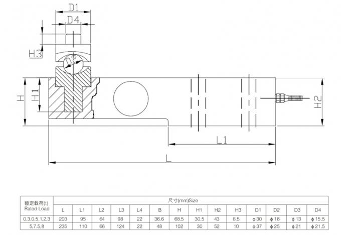 Industrial Grade Alloy Steel / Stainless Steel Construction S-type Pressure Sensor Link Attachment Joint Bearing Teeth 1