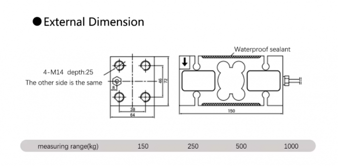 Shear Beam Load Cells 150~2000KG Force Sensor Cantilever Load Cell